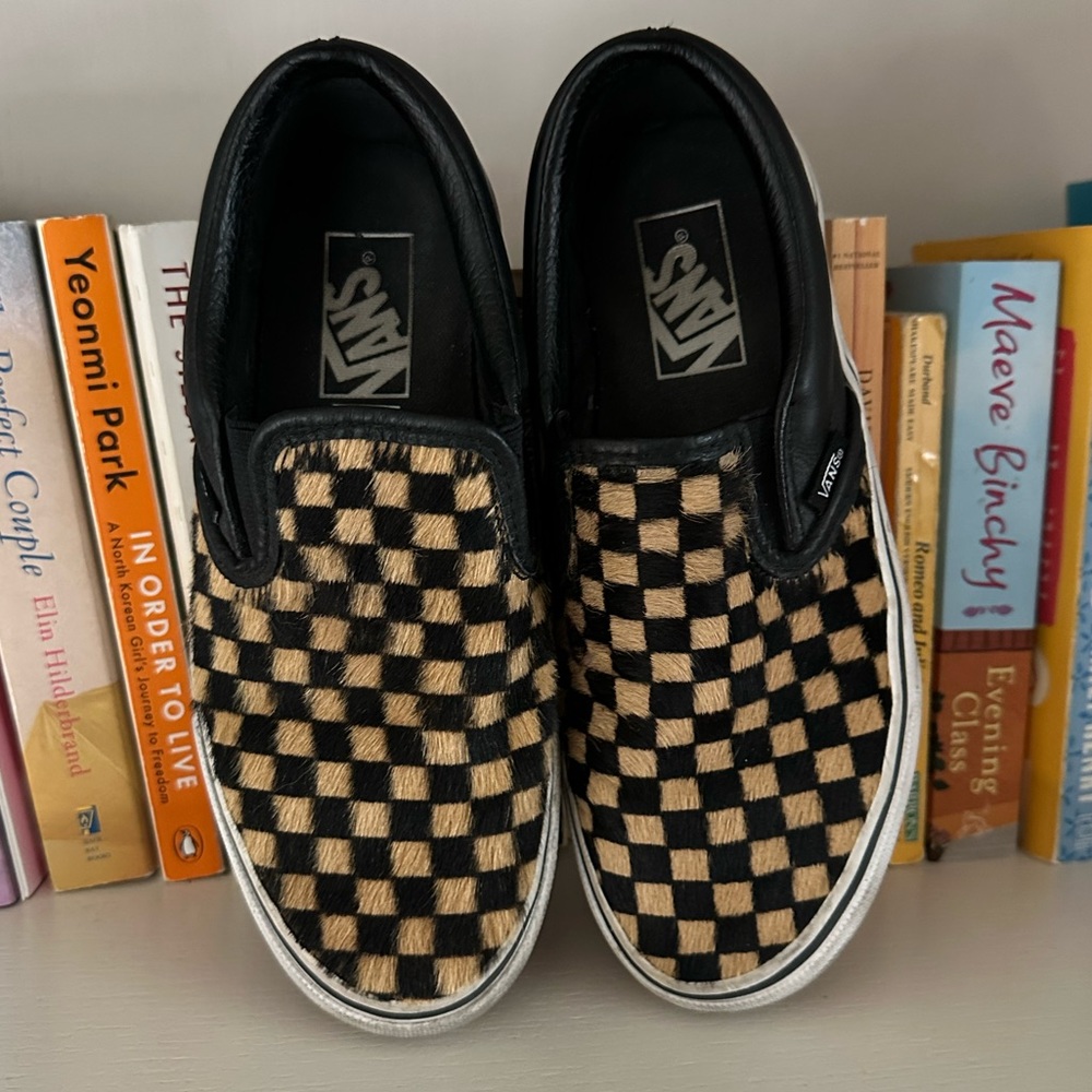 Rare VANS || Checked Fur || slip ons || Size 7